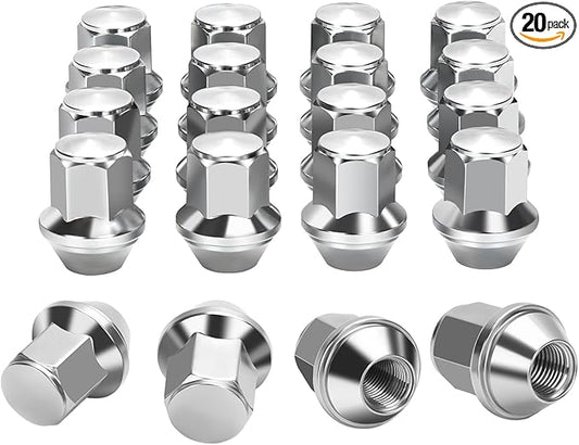 M14x1.5 One-Piece Lug Nuts, 14x1.5 20pcs Chrome Factory Style Wheel Nuts 21mm Hex Fits Ford Mustang Edge Explorer Fusion Maverick Lincoln Aviator MKX MKZ, Replace OE#611-007 ACPZ-1012-D/M OE Wheels