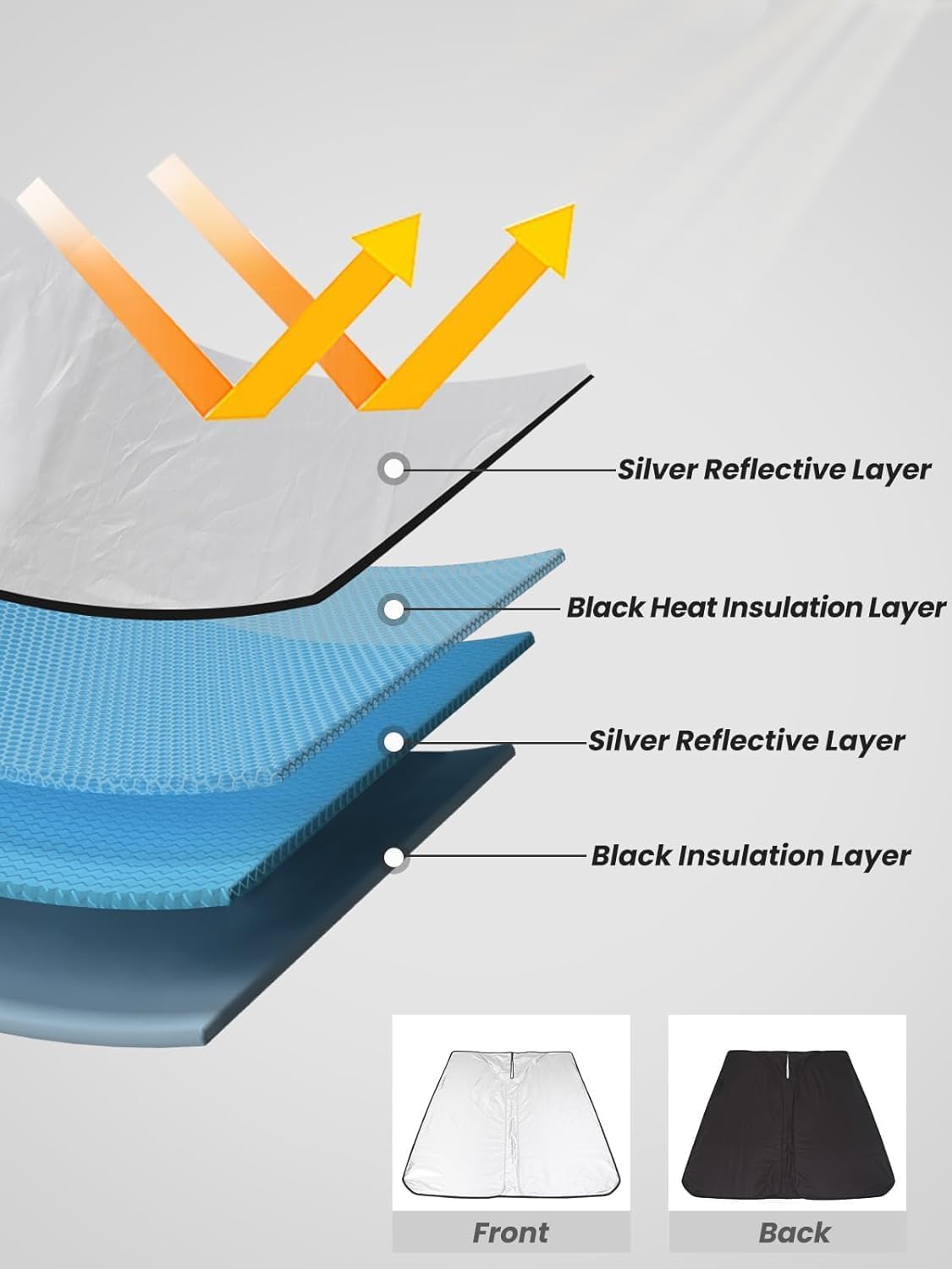 Windshield Sunshade for Tesla Cybertruck, Foldable UV Protection Front Window Shade, Heat-Resistant Reflective Cover, Custom Fit for Tesla Cybertruck, Car Interior Cooling Accessory