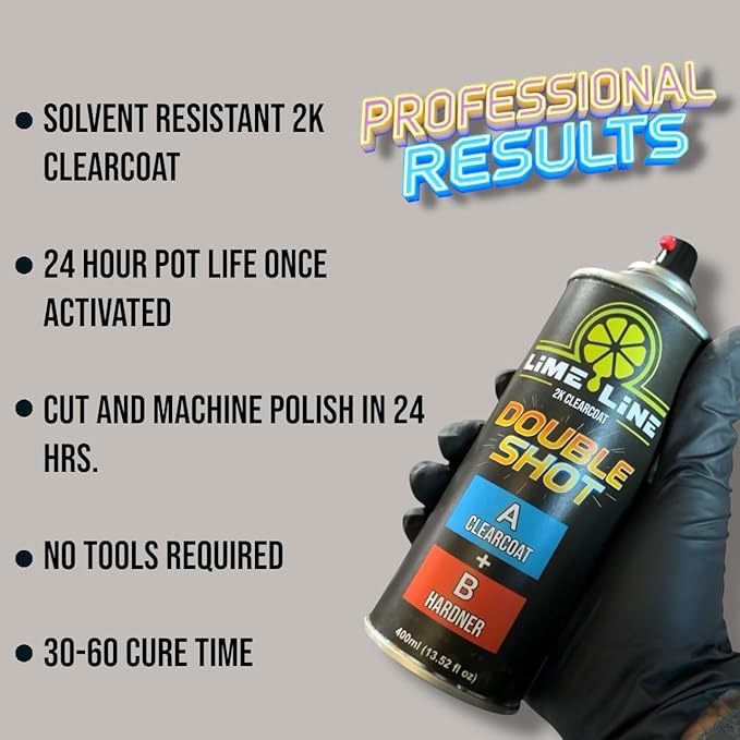LiME LiNE High Gloss 2K Clearcoat Spray/Aerosol Can Automotive 2 Part Professional Finish (Pack of 1)