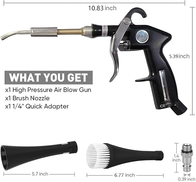 Detailing Car Cleaning Gun, High Pressure Air Blow Gun for Interior Dryer, Car Detailing Kit Interior Cleaner, Car Detailing Tools Quickly Blowing Out Dirt and Dust Working with Air Compressor