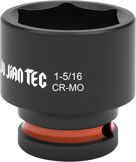 1/2 Inch Drive - 1-5/16 inch Shallow Impact Socket with Anti-Rounding 6 Point Design, Heat-Treated Cr-Mo Steel, Automotive, Truck Maintenance, Heavy Equipment Repair
