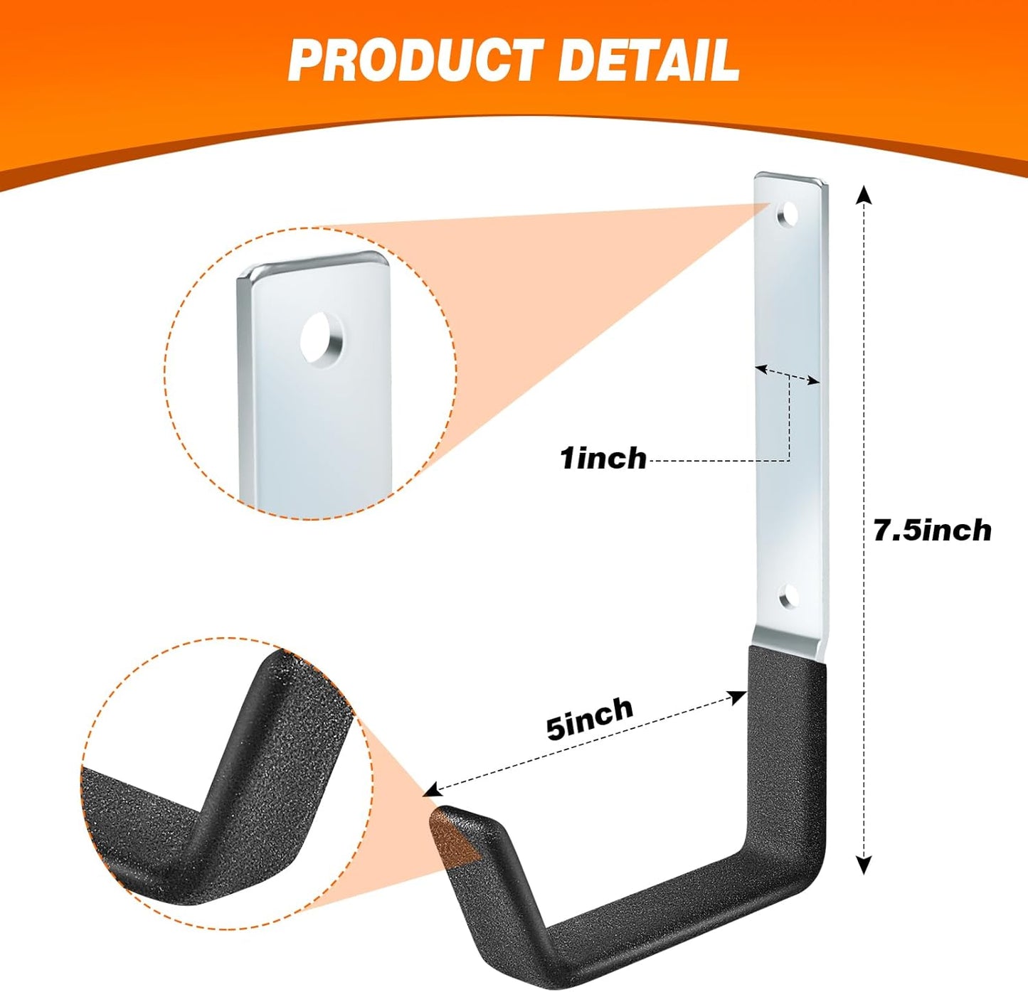 Ladder Hangers for Garage Wall Garage Hooks Heavy Duty Wall Hooks Set of 4 Tool Organizers and Storage Wall Mount Garage Storage Utility Rack Tool Holder for Garage Garden Shed Shop Bike