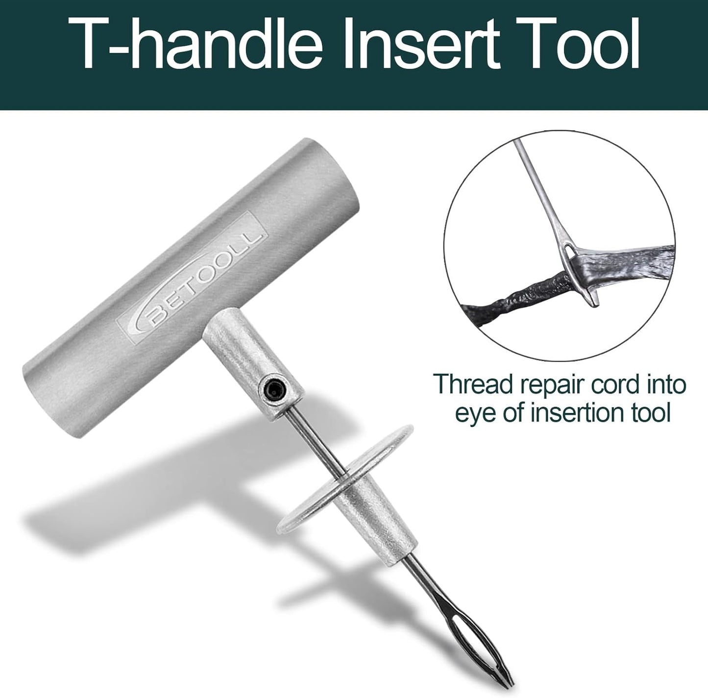 Tire Repair Kit, Sets of 2-24pcs Professional Heavy Duty Universal Emergency Flat Tire Repair Kit to Fix Punctures, for car Motorcycle, Truck, Golf Cart, ATV, Tractor, ARB, RV, SUV, Trailer etc.