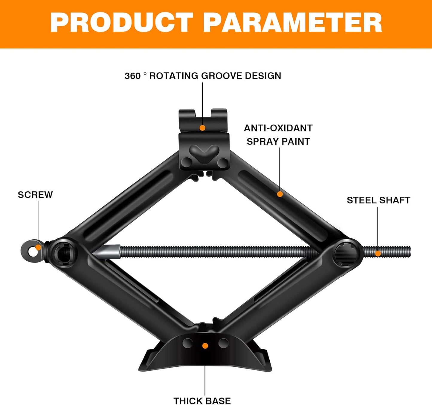 Scissor Jack Car Jack Car Scissor Jack with Hand Crank Portable Repair Tool- 2 Ton/ 4.2-15 Inch(2 Pack)