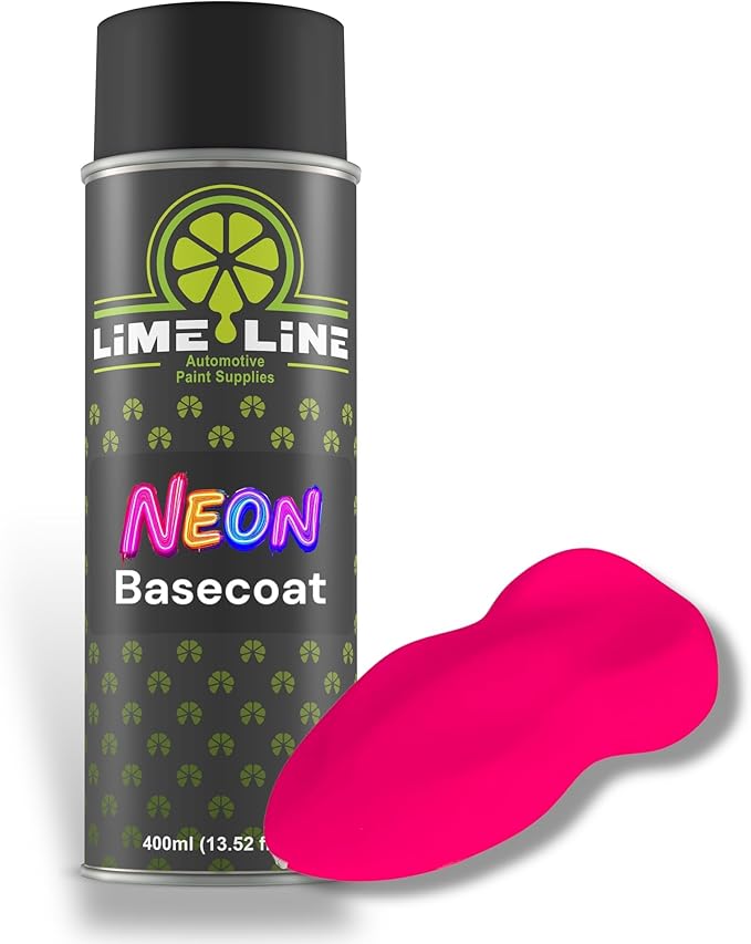 LiME LiNE Premium Automotive Basecoat Aerosol Spray Paint - Fast Drying- Custom Paint, Must Be Clearcoated! (Neon Hot Pink)