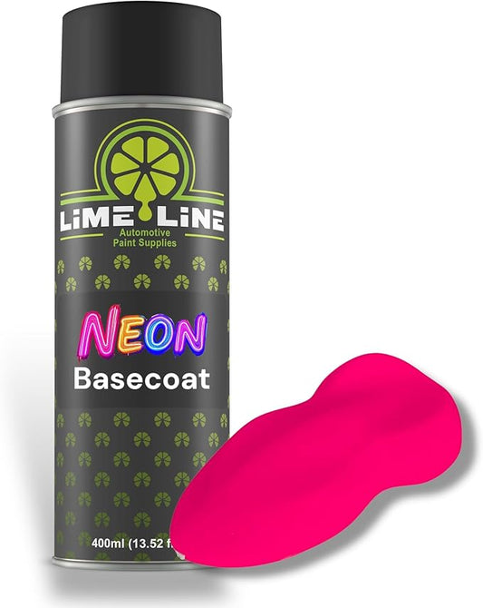LiME LiNE Premium Automotive Basecoat Aerosol Spray Paint - Fast Drying- Custom Paint, Must Be Clearcoated! (Neon Hot Pink)