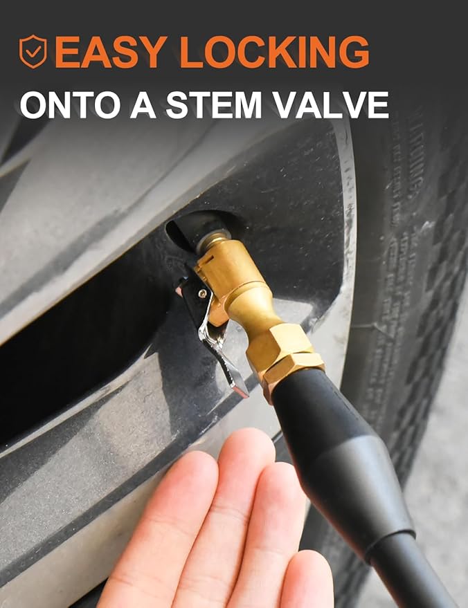 SAFELIFE Air Chuck Heavy Duty Closed Flow Tire Chuck with 1/4" FNPT for Tire Inflator Gauge Compressor Accessories (3)