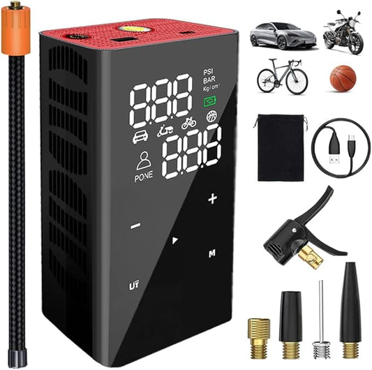 Tire Inflator Portable Air Compressor, 4X Faster Inflation Cordless Electric Air Pump for Car Tires with Digital Tire Pressure Gauge SUV, Light Truck, Motorcycle, Bike, Car Accessories Gifts for Men