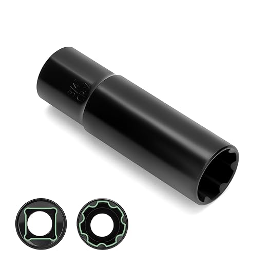 7 Spline Lug Nuts Key Socket, 1/2 Inch Drive Impact Square Tool - Quickly Remove M14x1.5, M14x2.0 and 9/16 Wheel Lug Nuts | 1 Pc (Black)
