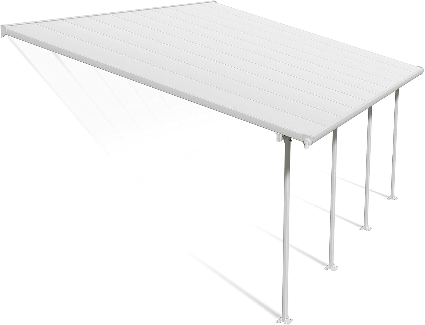 Palram - Canopia Feria 13 Ft. x 20 Ft. Carport Aluminum Metal Frame and Polycarbonate Panels Car Port for Outdoor Driveway to Protect Car, Truck, RV, Trailer, Boat, Equipment Storage(White)