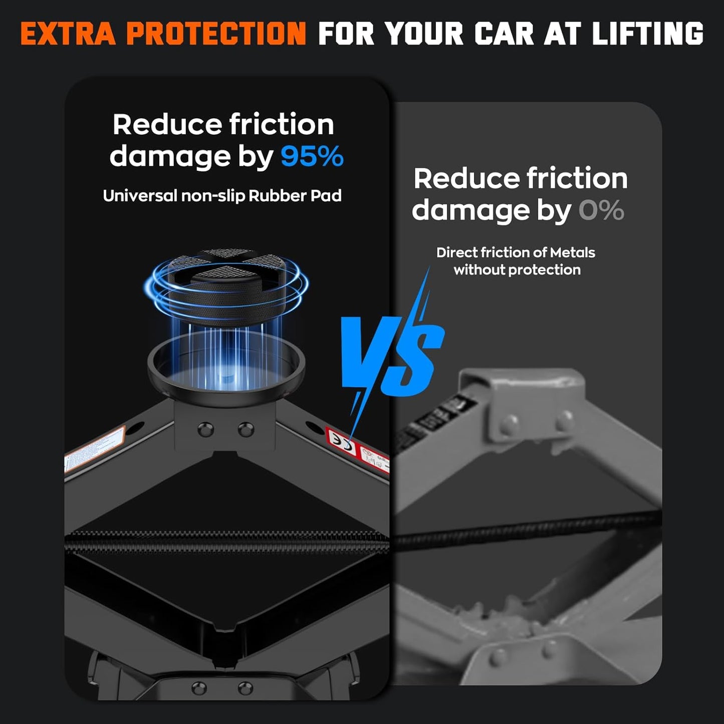 Scissor Jack 3 Ton, 4.1"-18.3" Lifting Car Jack, Heavy Duty Car Jack Kit, Portable Tire Changing kit with Lug Wrench, Tire Jack Tool for Car SUV MPV