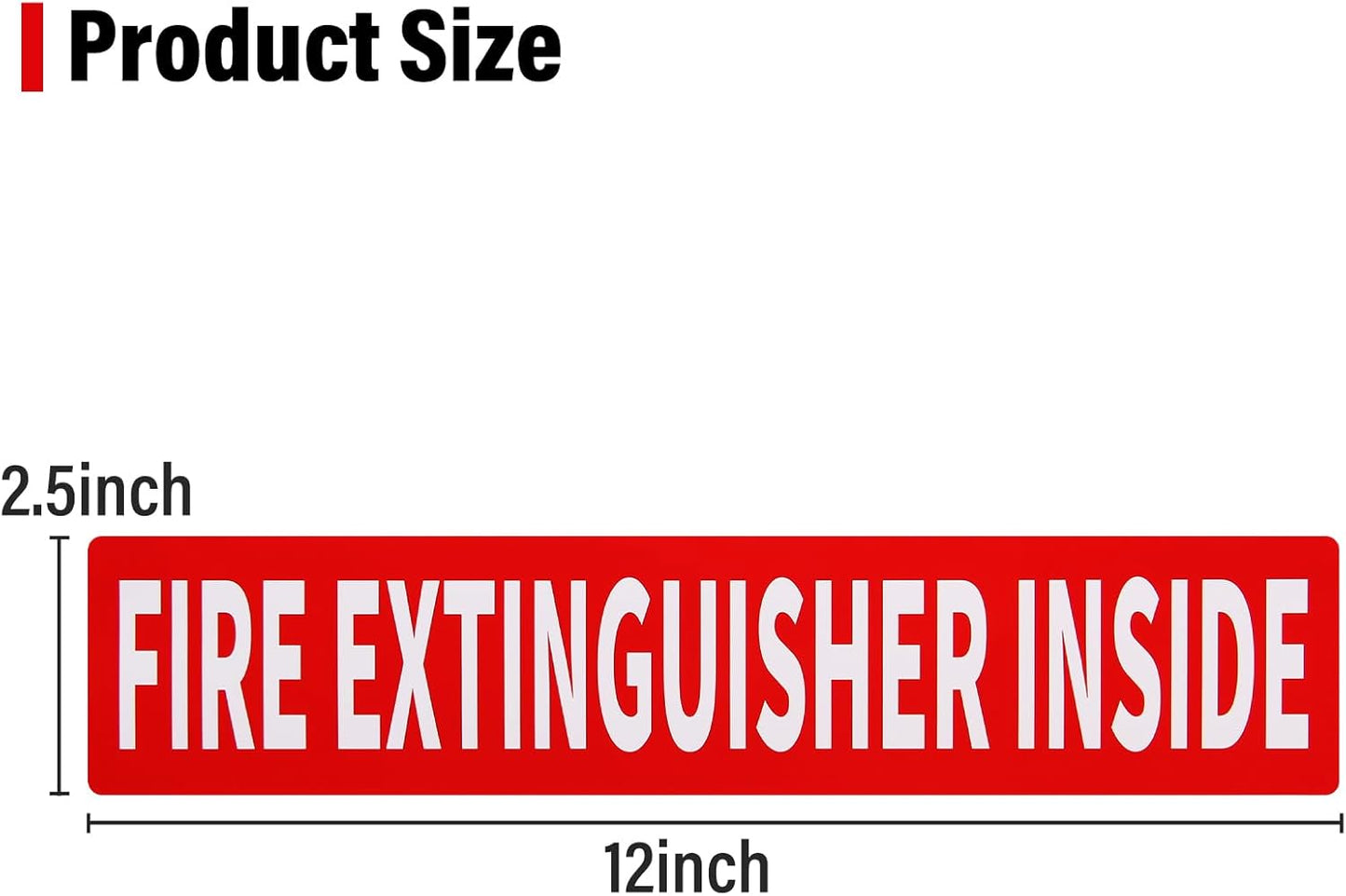 Madrigal Fire Extinguisher Inside Sticker Sign,2Pack 12x2.5" Self-Adhesive Vinyl, Weatherproof & UV Protected for Cars, Trailers, Rv's, Trucks and Vehicles, Red on White