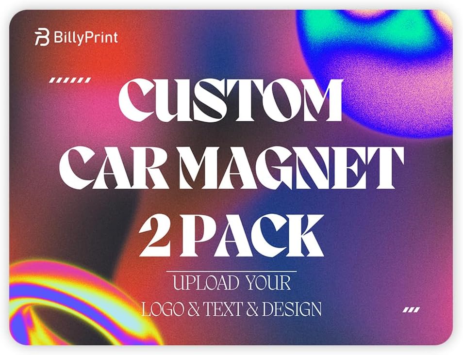 Custom Car Magnet for Business 2-Pack Vivid Printing Reflective Fade-Resistant Material Car Advertising Sign Personalized Magnetic Sheets for Vehicles Multi Size 12x24in