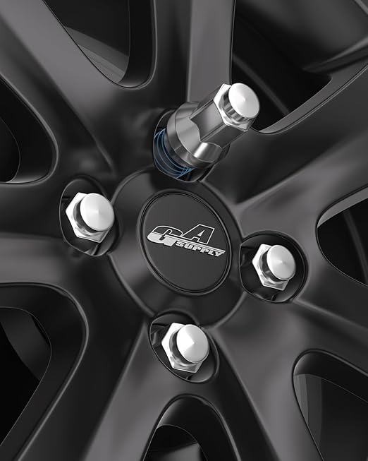 GAsupply ATV 3/8" x20 Lug Nuts 14mm Hex, 3/8-20 Closed End Acorn Tuner Chrome Lug Nut 1.2" 30mm Tall Conical Seat 60 Degree for Aftermarket Wheels, 16 Pcs