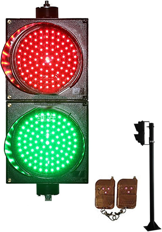 WilkSxyc Red/Green Traffic Stop Light, LED Traffic Light Lamp with Remote Control, 200mm/300mm Diameter Lens, Dock Bay Indicator Warning Light, Industrial LED Traffic Stop Light ( Color : 300mm/12in ,