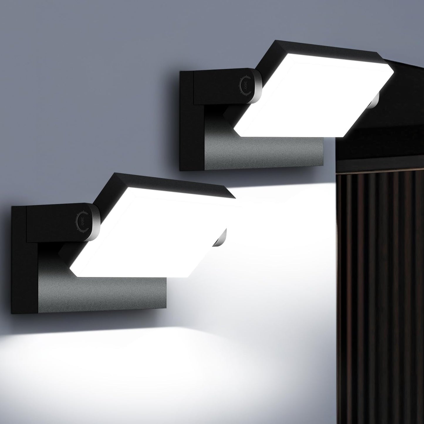 40W Outdoor Wall Light 360 °Rotatable Led Wall Pack Light, 5000K 4000LM Super Bright Wall Mount Lights, Waterproof Self-Developed Security Exterior Flood Lighting for Yard House 2Pack ﻿