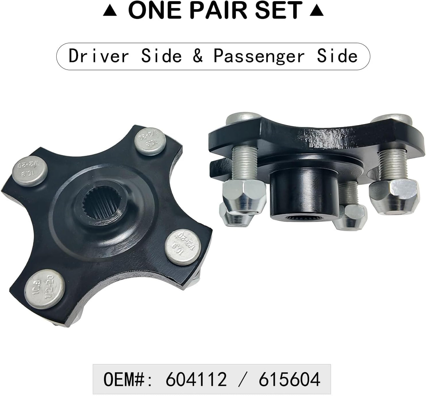 LOSTAR Rear Wheel Hub Flange Plate with Nuts Compatible with 2008-Up EZGO RXV Gas & Electric Golf Cart, 2 PCS Driver and Passenger Side Axle Hub Assembly Replaces 604112