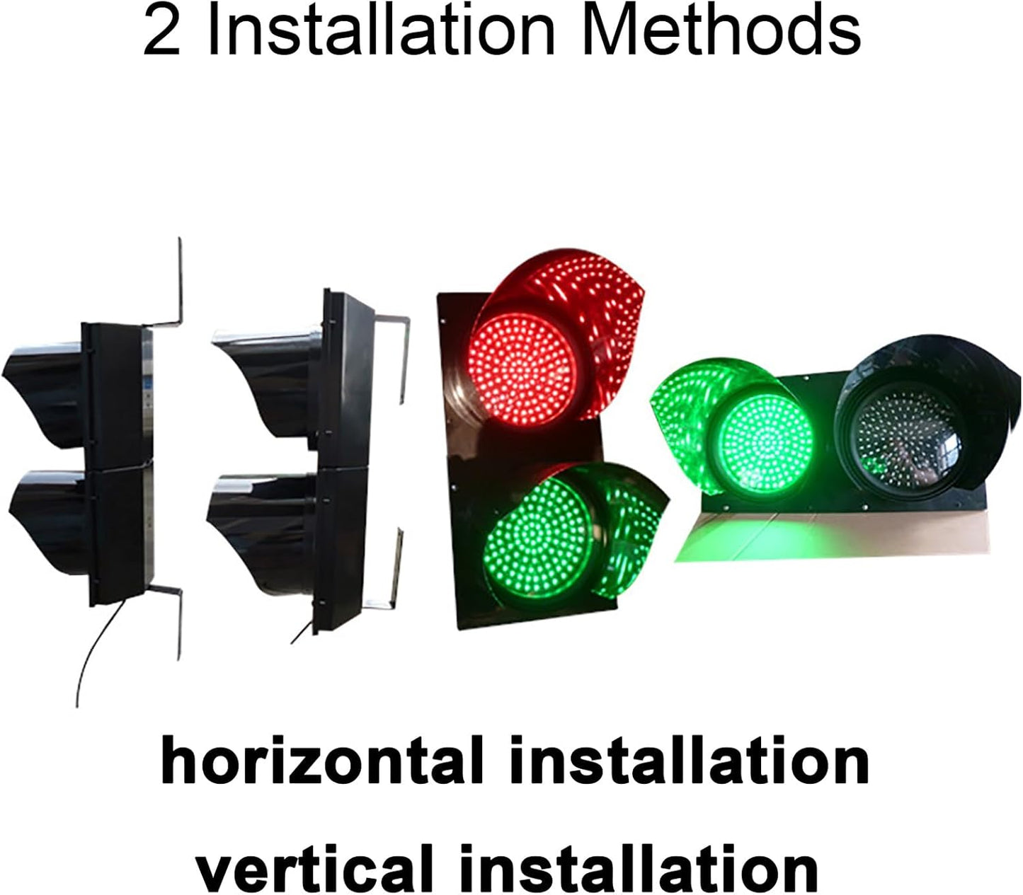 WilkSxyc Red/Green Traffic Stop Light, LED Traffic Light Lamp with Remote Control, 200mm/300mm Diameter Lens, Dock Bay Indicator Warning Light, Industrial LED Traffic Stop Light ( Color : 300mm/12in ,