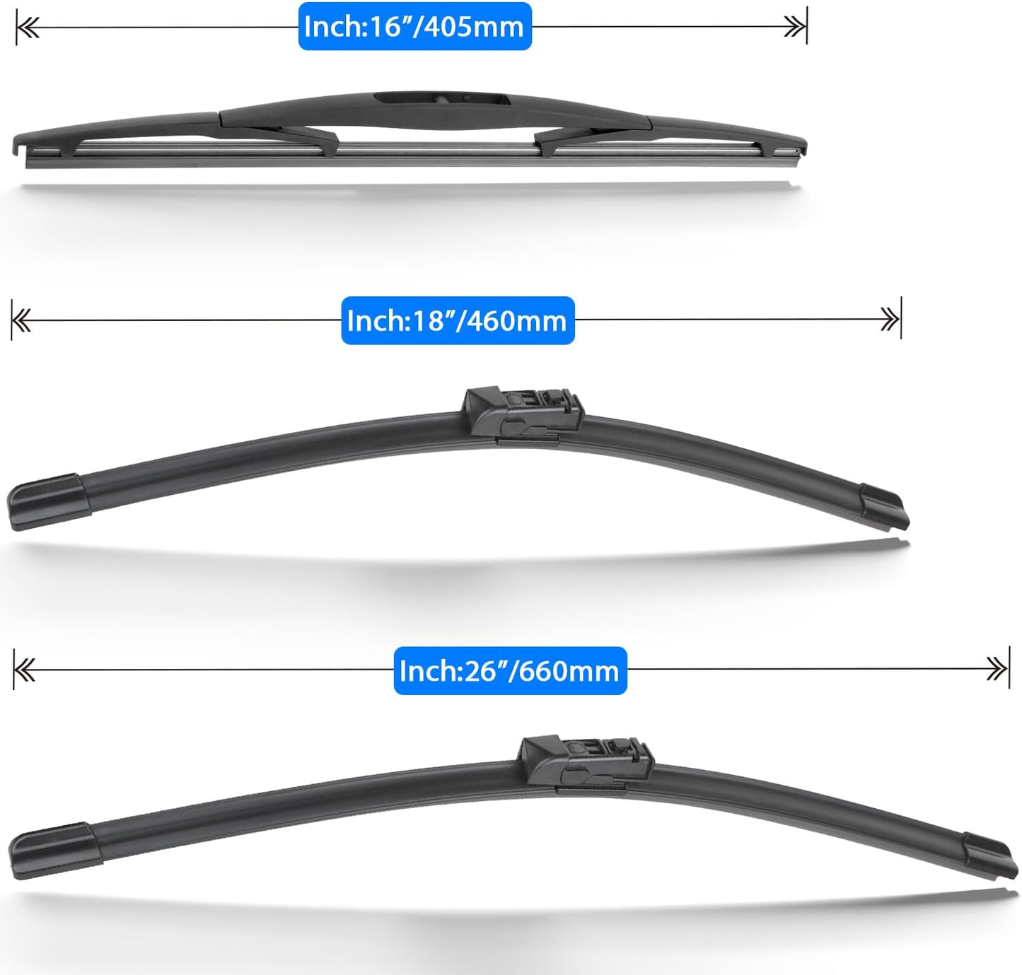 Windshield Wiper Blades Replacement for Subaru Outback 2020 2021 2022 2023 2024 Original Factory Quality Front Rear Wipers Blade Set for My Car - 26" 18" 16" (Pack of 3)