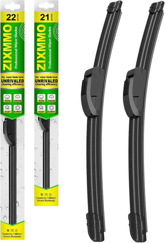 OEM Quality 22in + 21in Premium All-Season Windshield Wiper Blades for Original Equipment Replacement(Set of 2)