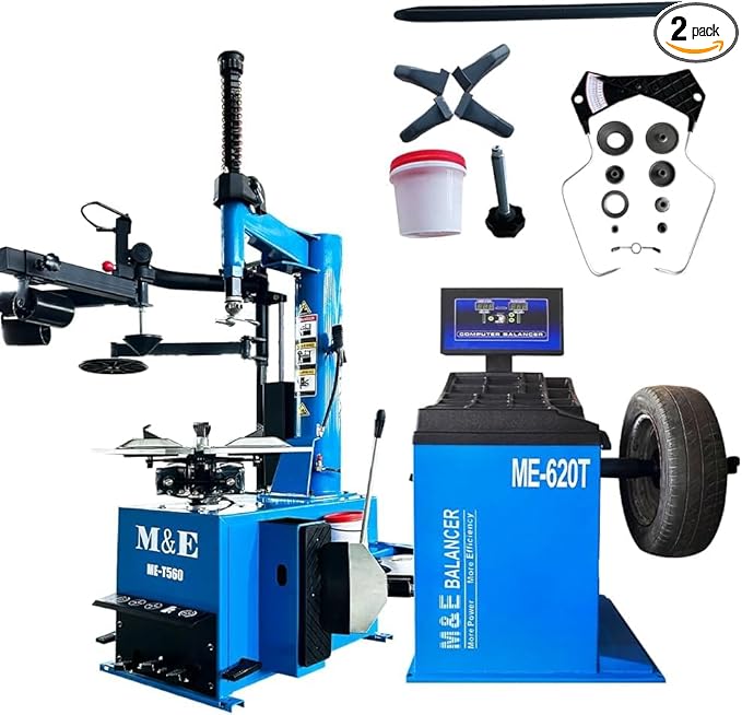 KATOOL ME Tire Changer Machine Combo with Bead Blaster+Assist Arm Tire Machine and Balancer Machine Combo Tire Changer Wheel Changers