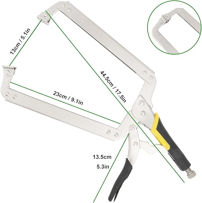 4 Pack 18 Inch C Clamp Locking Pliers with Swivel Pads, 18 Inch Heavy Duty C Clamp Welding Pliers for Woodworking and Home Improvement