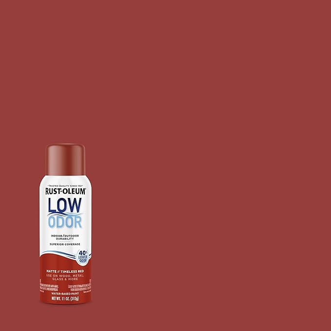 Rust-Oleum Low Odor Premium Spray Paint, 11 oz, Matte Timeless Red, 6 Pack