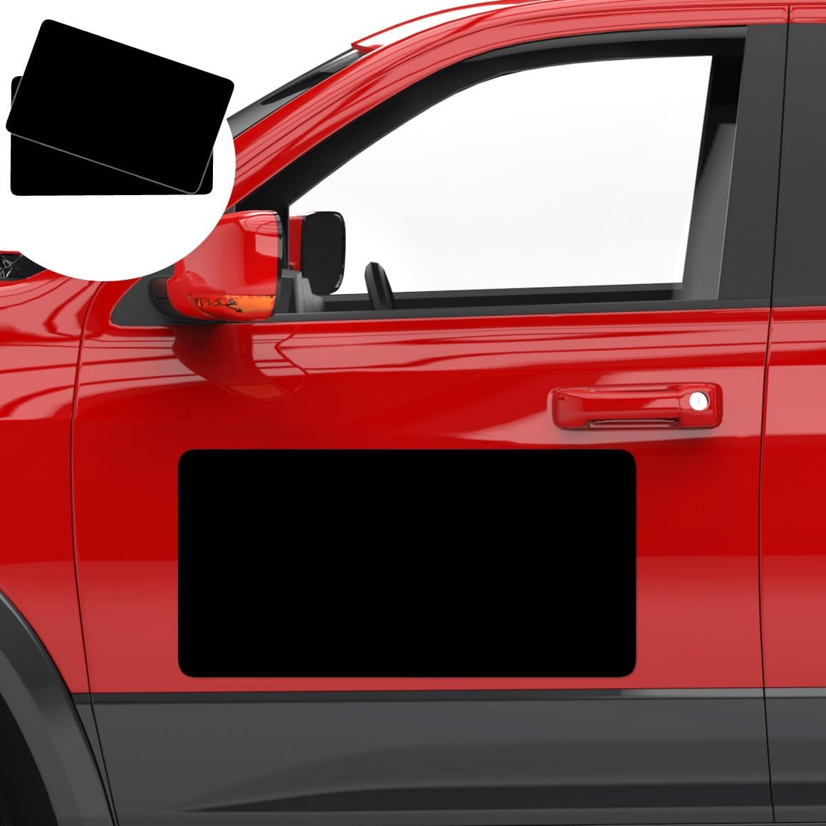 2 Pack Blank Car Door Magnet Sticker, Rounded Corners Magnetic Vehicle Sign, Perfect Magnet for Car to DIY Advertise Business and Cover Company Logo, Personalized Magnet Decal 24"x12" Black