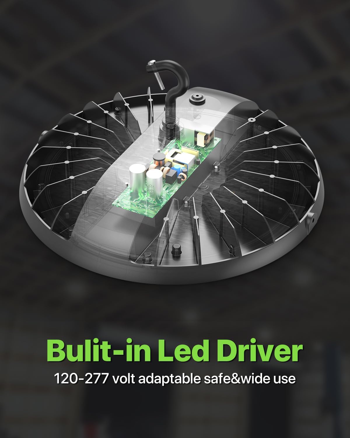 150W UFO LED High Bay Light 6-Pack 150LM/W 22,500LM High Bay Led Shop Lights 100-277V IP65 Waterproof Commercial Warehouse Lighting Fixture 5000K Daylight for Garage, Workshop, Factory, Gym