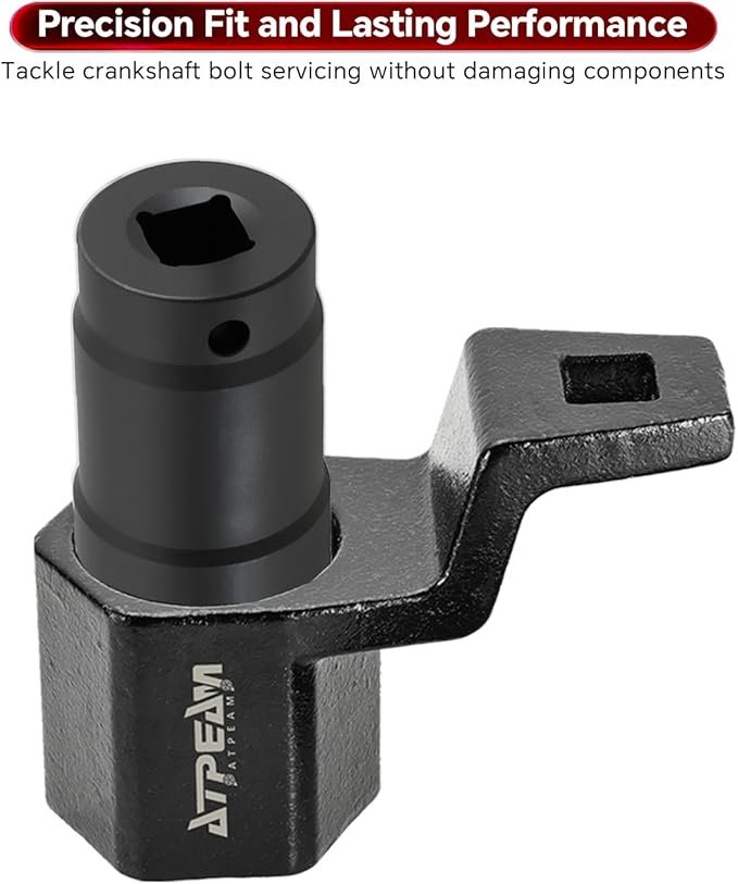 ATPEAM Crank Arm Removal Tool Crank Arm Tool for 1/2" Drive for Honda and Acura Engines (19mm Socket & 50mm Pulley Wrench)