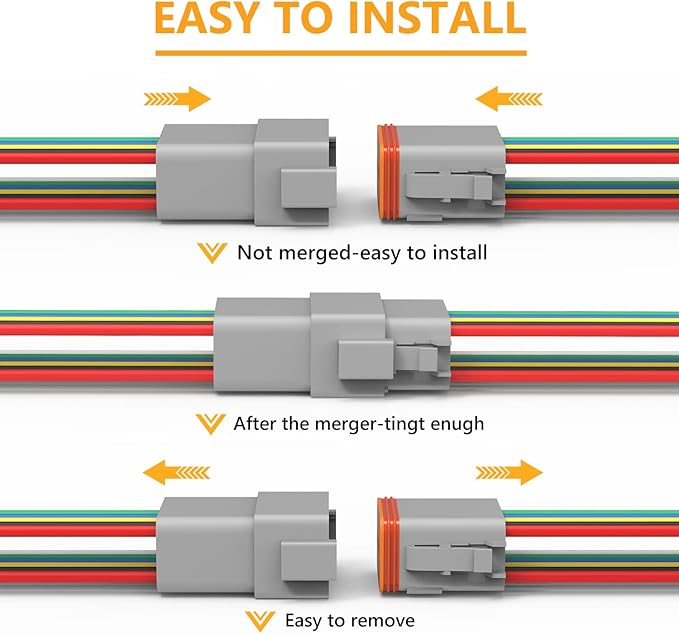 Newdeli Deutsch 12 Pin Connector Kit Waterproof Electrical Connector 16 AWG Male and Female Automotive Wire Connectors for Car Truck Boat, Dt Connector 1 Sets