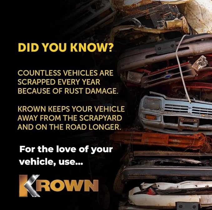 Krown, Rust Inhibitor, Rust Proofing, Anti-Rust Coating, Corrosion Protection, Automotive Undercoating, Truck & Car Rust Prevention, Self-Healing, No Solvents, Underbody Protection (1 Gallon)