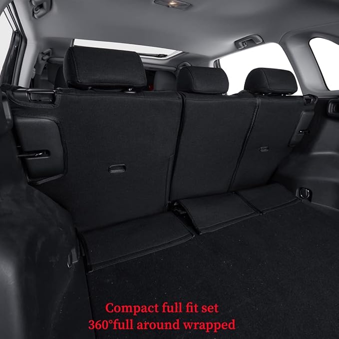 coverdream Custom Fit Seat Covers for Toyota RAV4 Limited,XLE,SE,Platinum,Adventure 2013 2014 2015 2016 2017 2018,Full Coverage Polyester Seat Protector (Full Set,Black)