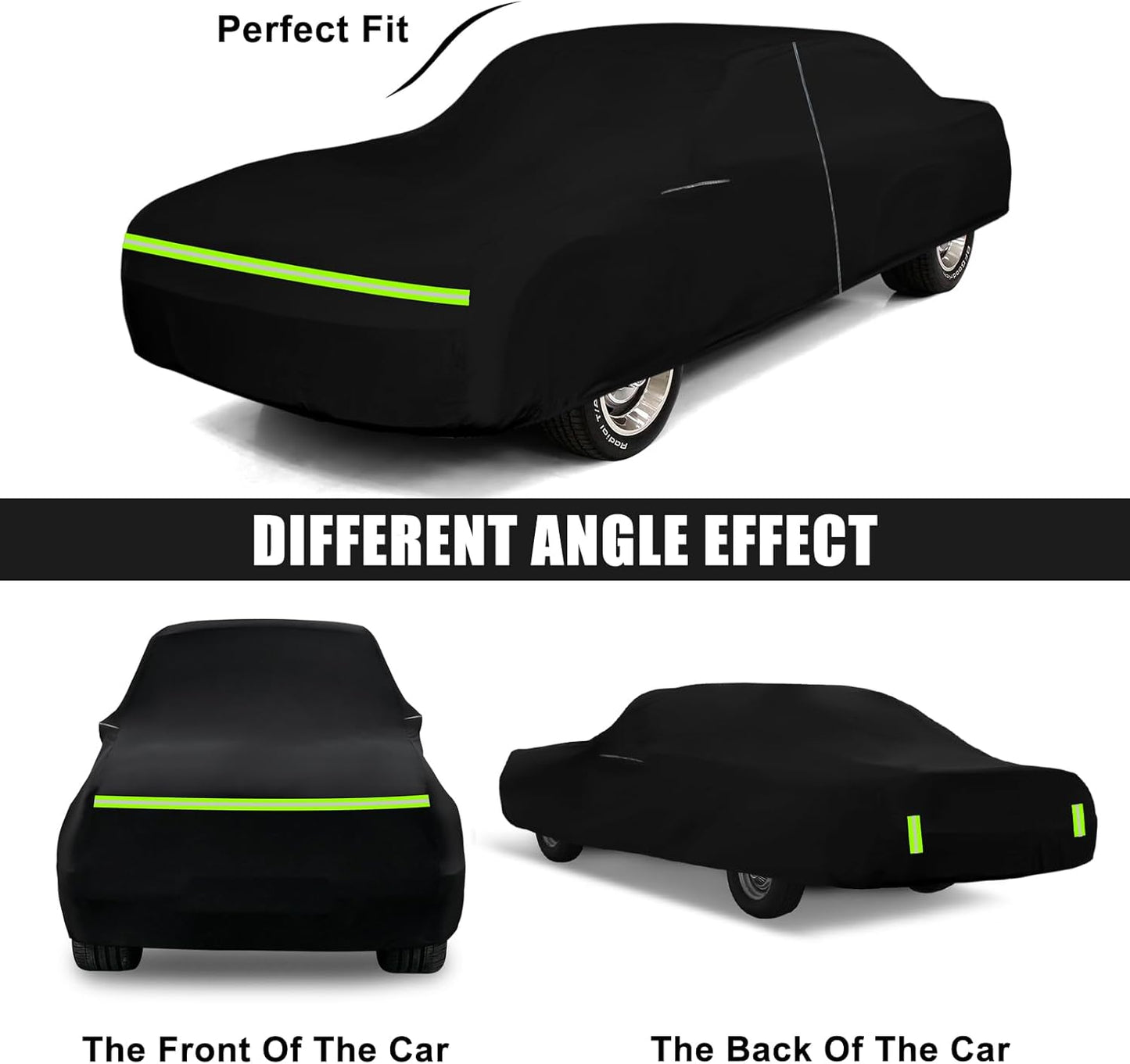 Waterproof Car Cover Compatible with Chevrolet Camaro 1967-1973, Oxford Black All Weather Classic Car Covers with Inner Cotton for Snow Rain Paint Protection(RS/SS/Z28)