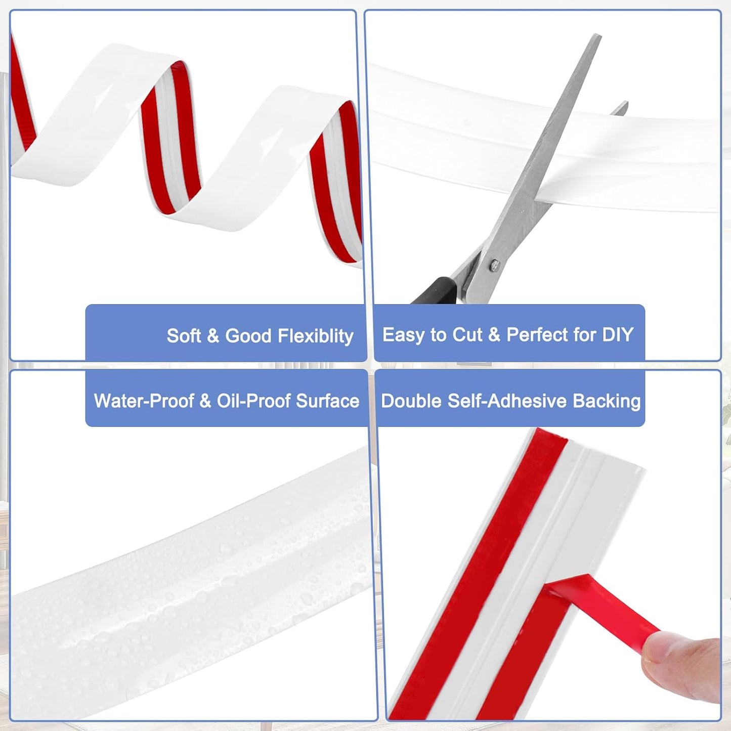 Wall Corner Protector Moulding Trim Peel and Stick Wall Corner Guards Trim Flexible Self Adhesive Edge Protector Moulding, 0.8 in x 40 Ft, White