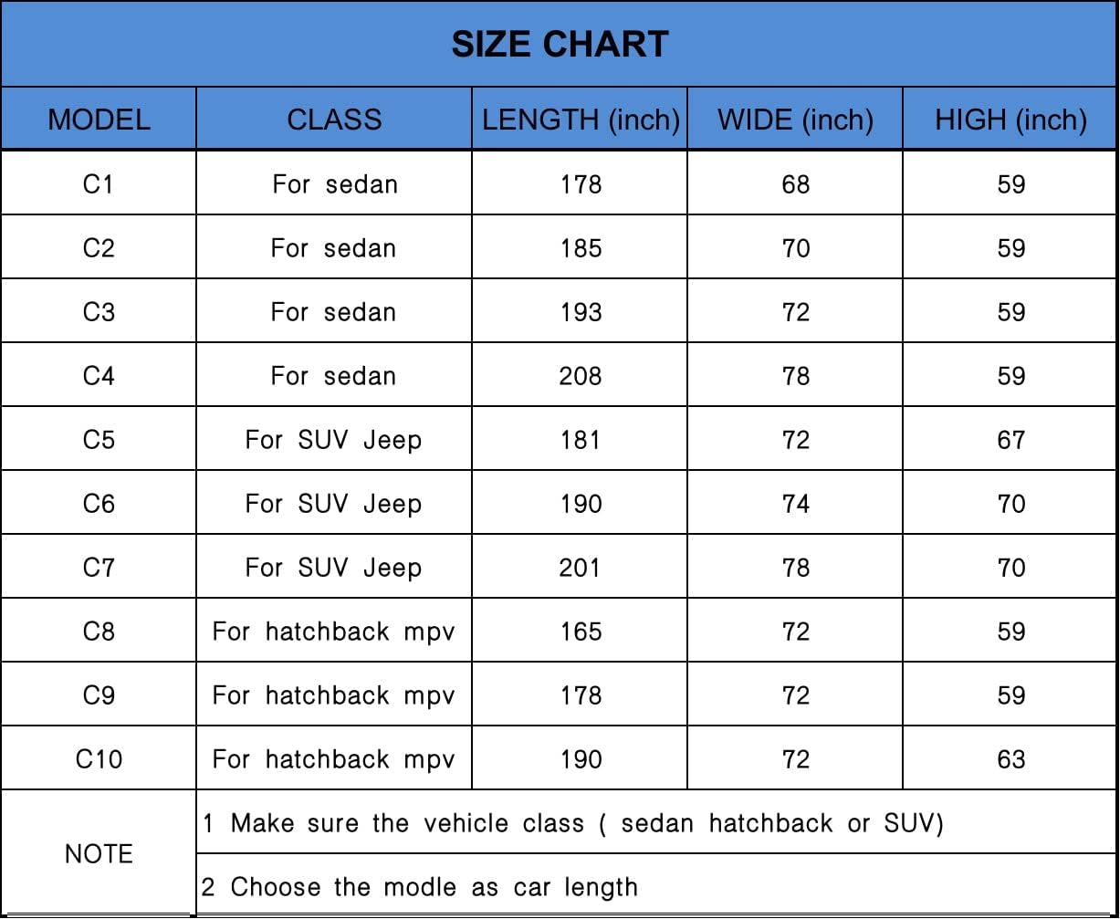KouKou Full Exterior Covers 100% Waterproof, Universal Fit Toyota Camry Honda Accord Mercedes C Class etc, Car Cover for Automobiles All Weather(Sedan, Maximum Length 193 Inches) with Door Zipper.