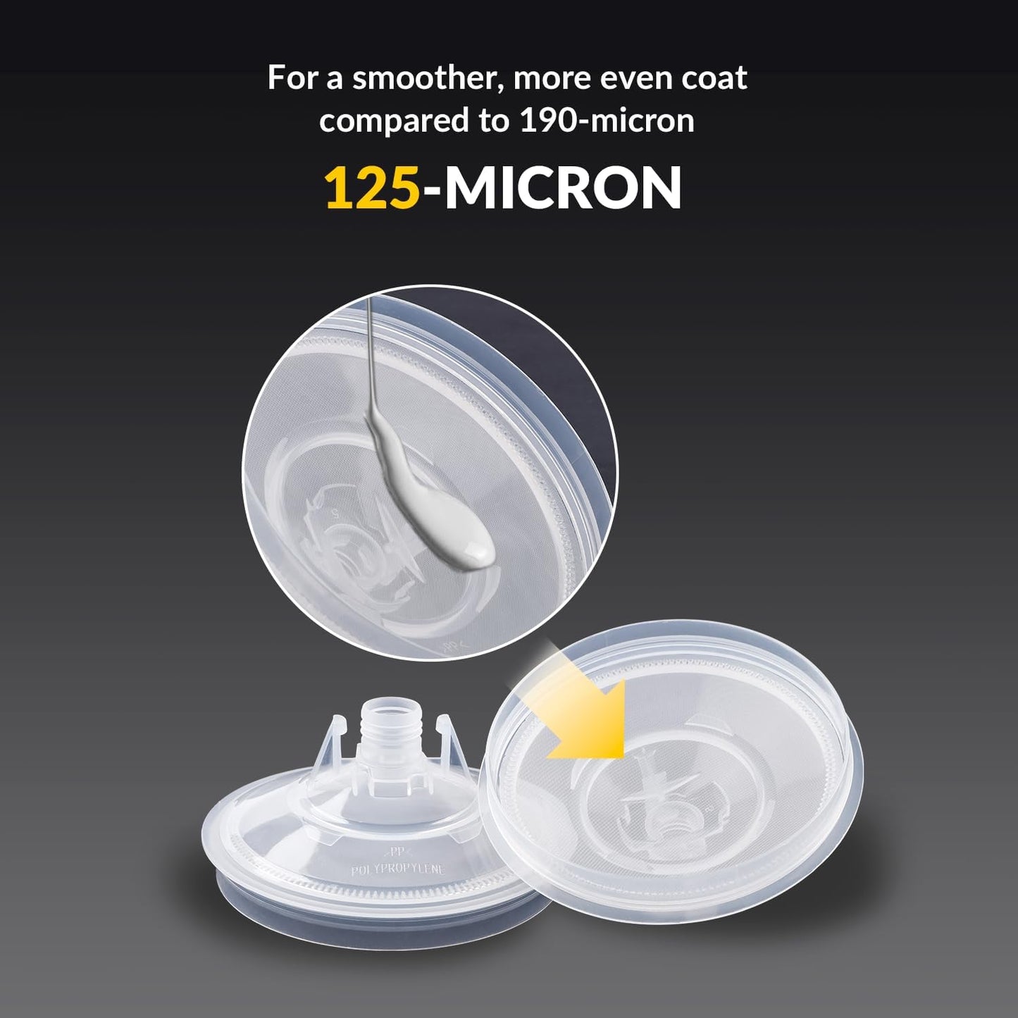 YUZES Disposable Paint Cups for Spray Gun 20 Ounce (600ml), 50 Disposable Paint Cup with Lids, 2 Hard Mixing Cups with Retainer Ring, 20 Plugs, PTFE Tape, Stirrer, for LVLP HVLP Spray Gun