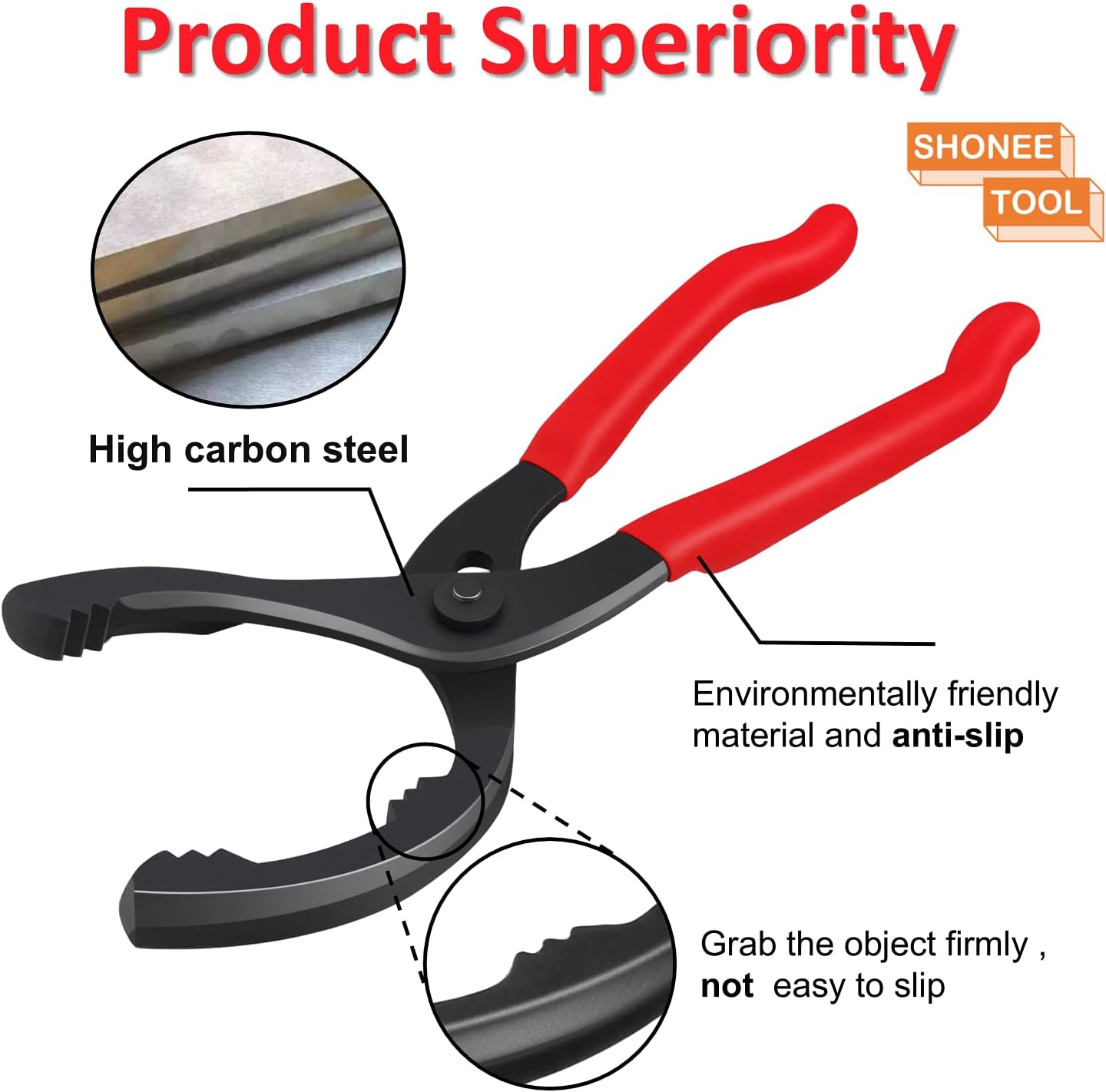 Oil Filter Wrench (L:12", Jaw Capacity: 60mm to 102mm), Automotive Oil Filter Removal Tool for Oil Change, Adjustable Fuel Filter Wrench Plier (1 Set)