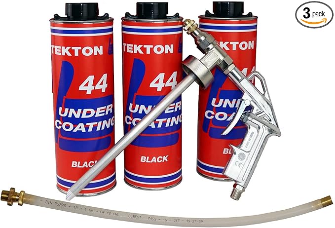 Undercoating for Vehicles Black Sprayable Undercoating Kit Includes 3 Liter Cans + 1 Spray Gun + 1 Spray Wand