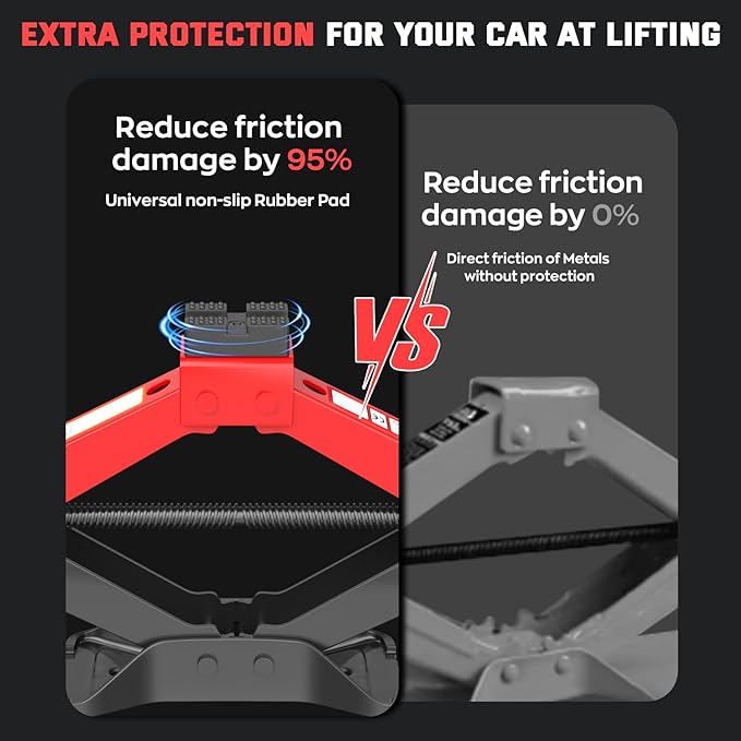 Portable Car Jack 3 Ton, Heavy Duty Scissor Jack for Car, Spair Tire Changing kit with Ratchet Wrench, Tire Jack Tool for Car SUV MPV