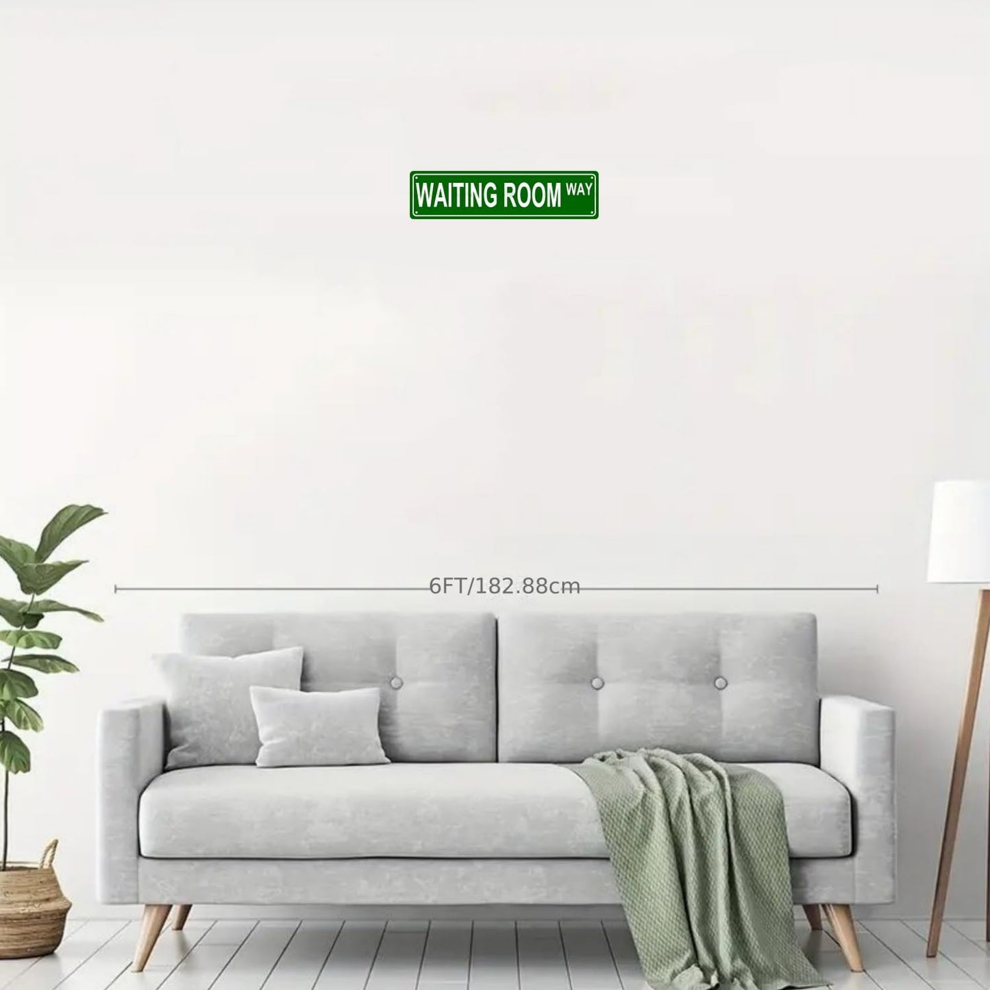 WAITING ROOM WAY SPACE Metal Tin Street Sign Bar Cafe Garage Cave Home Room Wall Bathroom Farmhouse Garden Porch Patio Decor, 16 x 4 Inch