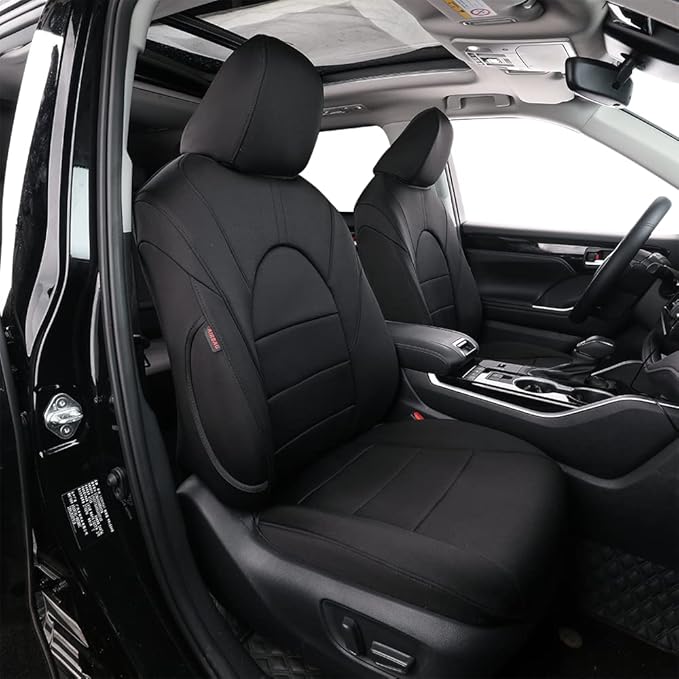 EKR Grand Highlander Seat Covers for Trucks Toyota Grand Highlander 2024 2025 2026,2nd Row 40/60 Split,Car Seat Covers Full Set -Neoprene(Black)
