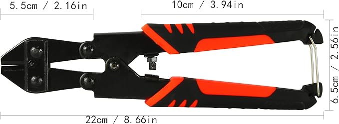 Mini Bolt Cutter,Small Heavy Duty Wire Cable Cutter with Soft Grip Anti-Slip Handle,Sharpen Cutting Edge,Wire Cutter,One Hand Operation,Small and Portable Design