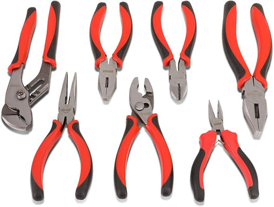 DNA Motoring TOOLS-00058 2 Piece Pliers Set – 6-1/2 inch Hand Tools w/Durable Jaws, Milled Teeth, Hot-Riveted Joint