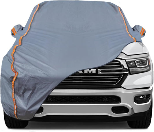 TUCAREST 6-Layers PEVA Premium Full Car Cover Fit for Pickup Sedan hatchback SUVs MPV Rain and snow protection, sun protection, UV protection, and protection of car paint surfaces-Silver Grey -Up 237"
