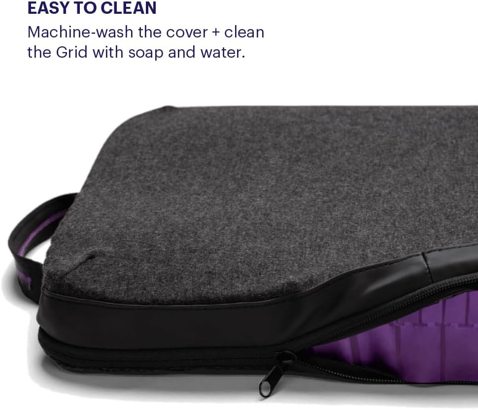Purple Double Seat Cushion | Pressure Reducing Grid Designed for Ultimate Comfort | Designed for Office Chairs | Made in The USA