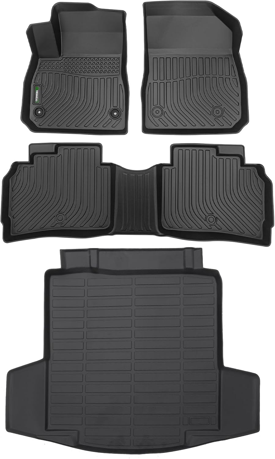 ANBINGO-Floor Mats & Cargo Liner Set Fit for 2016-2024 2025 Chevy Malibu All Weather Protection TPE Anti-Slip Automotive Full Set Floor Liners Custom Chevy Malibu Floor mats Accessories - Black