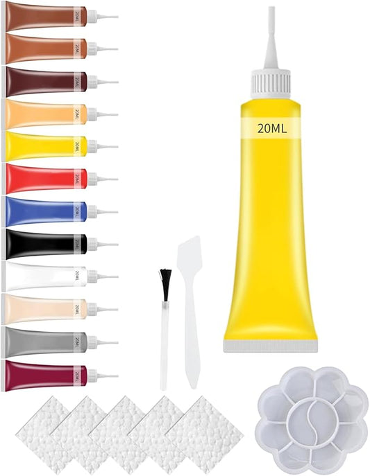 2025 New Advanced Leather Repair Gel, Upgrade Leather Repair Kit for Car Seat Vinyl Repair Kit, Professional Leather Repair Coloured Cream Gel, Multifunctional Couch and Jacket Repair Kit (Yellow)