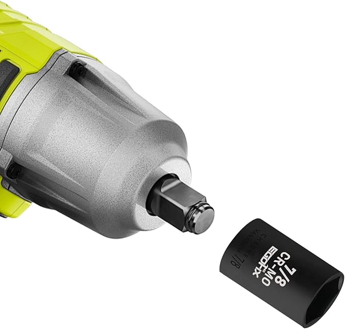 3/8" Drive Deep Impact Socket, 7/8 Inch SAE Socket, CR-MO 6 Point for Easy Removal of Axle Nut