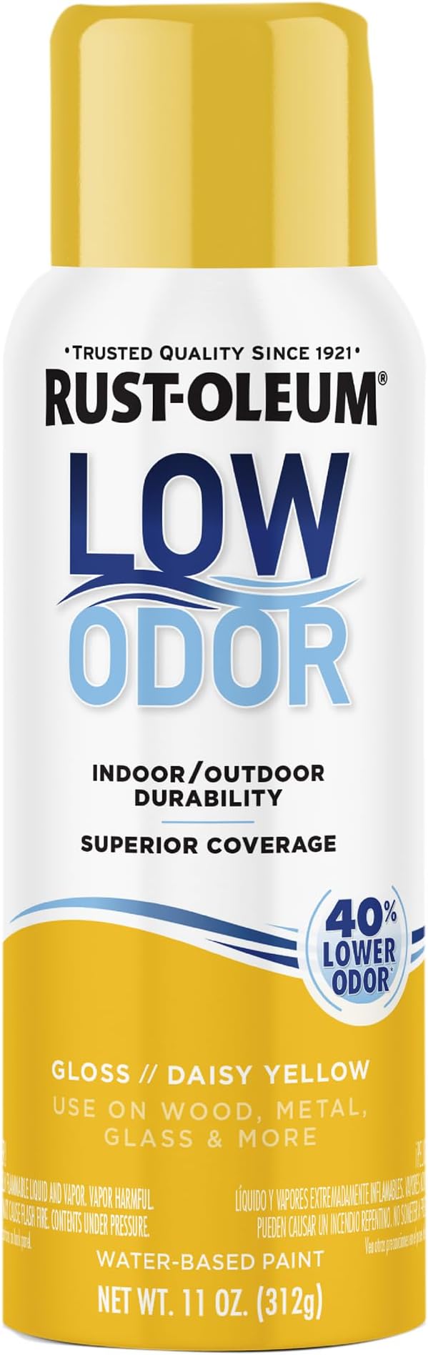 Rust-Oleum Low Odor Premium Spray Paint, 11 oz, Gloss Daisy Yellow